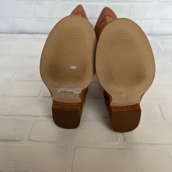 Lands End Women's Leather Toffee Colored Light Brown Knee High Boots -sz 6B - Picture 7 of 8